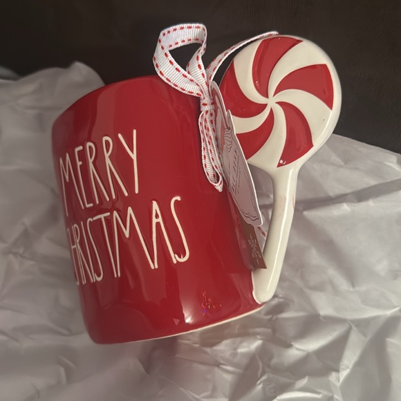 Rae Dunn Red Merry Christmas Mug with Candy Cane - Picture 4 of 5